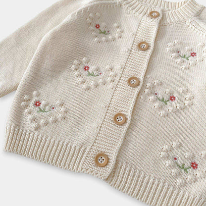 Freya Hearts Cotton Knit Cardigan (3m-3yrs)