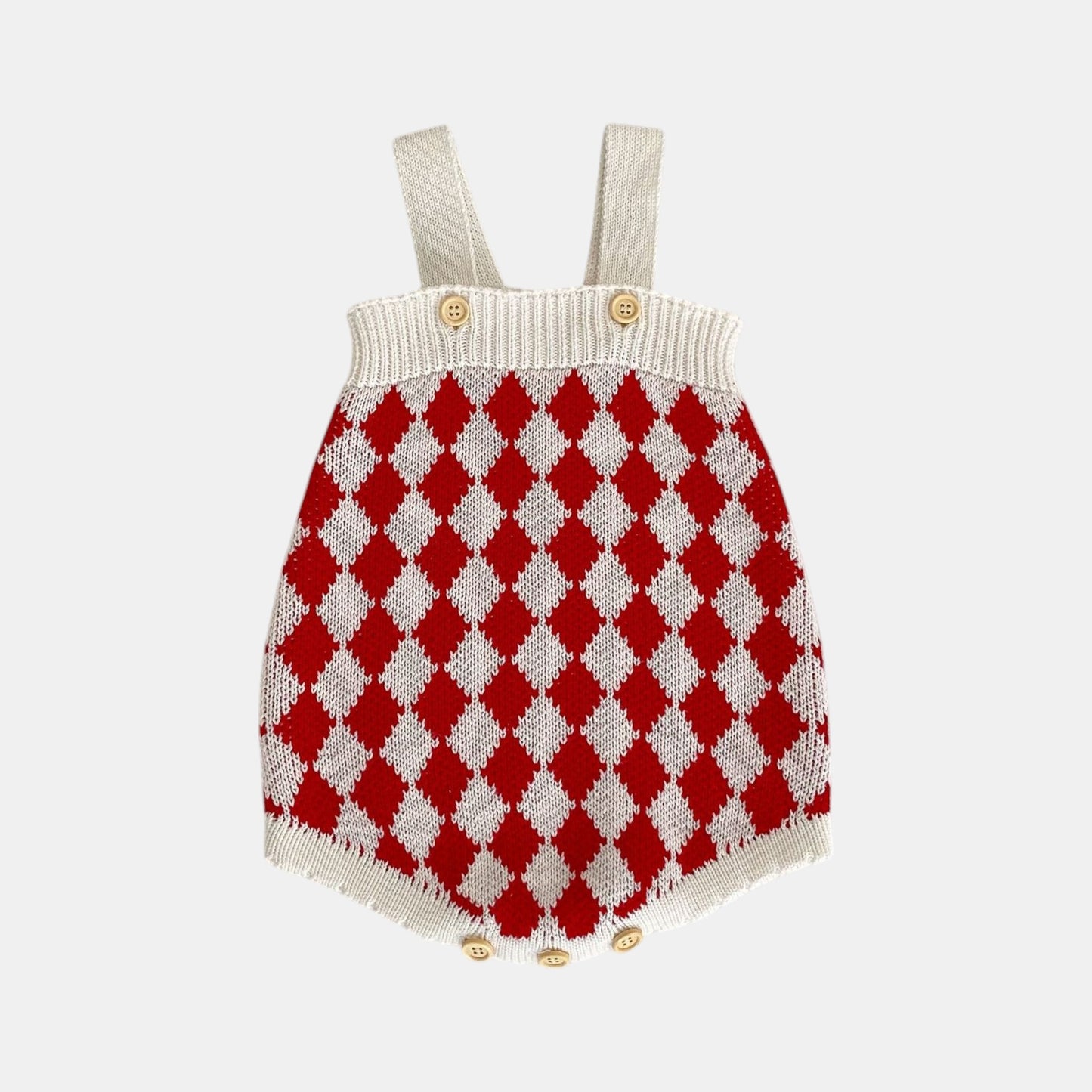 Gigi Check Cotton Knit Romper (3m-3yrs)