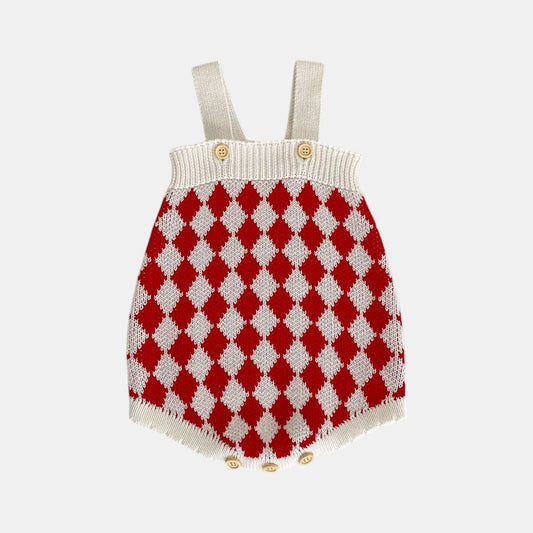 Gigi Check Cotton Knit Romper (3m-3yrs)