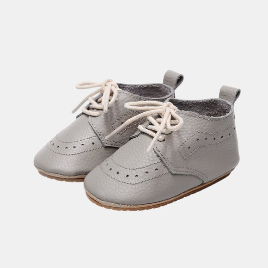 Grey Leather Baby Boots (11-13cm)