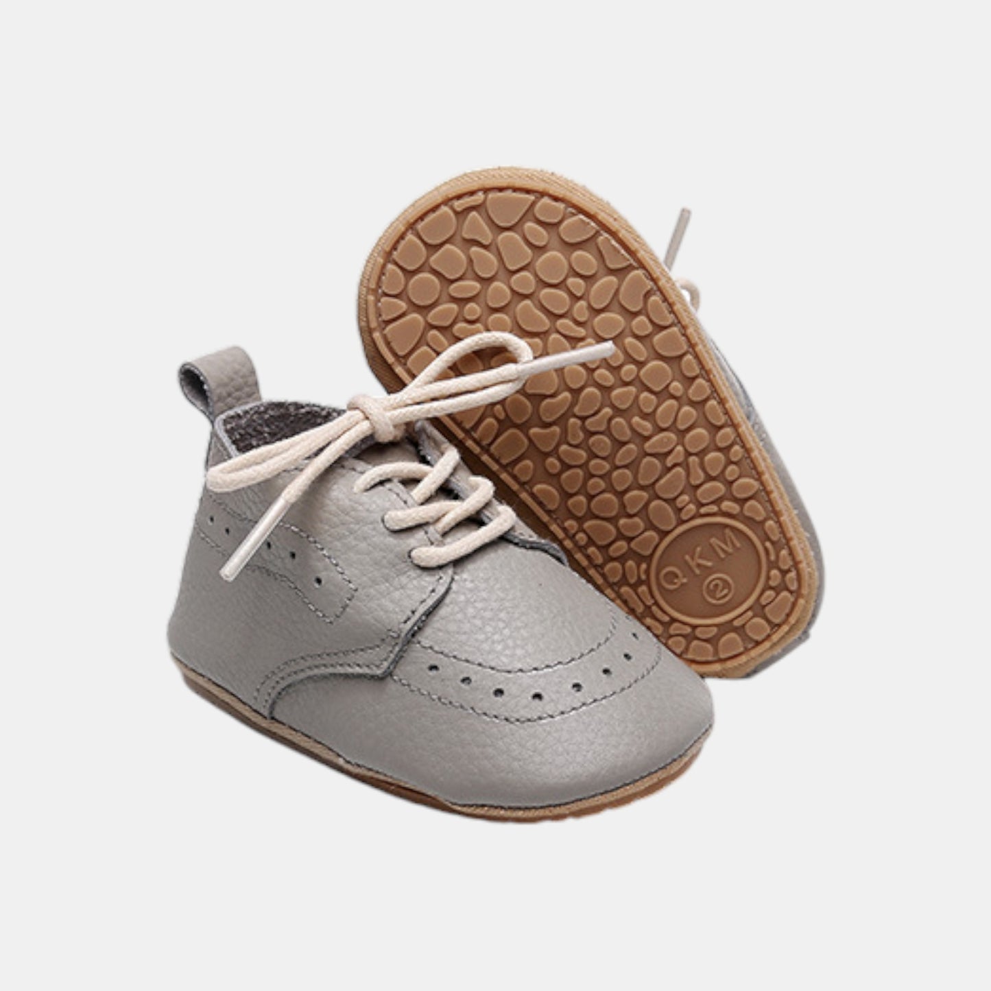 Grey Leather Baby Boots (11-13cm)