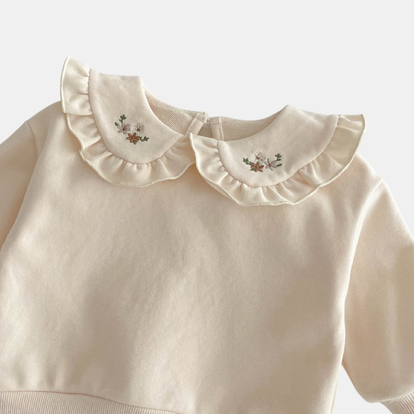 Hana Ruffle Cotton Lounge Set, Cream (6m-4yrs)