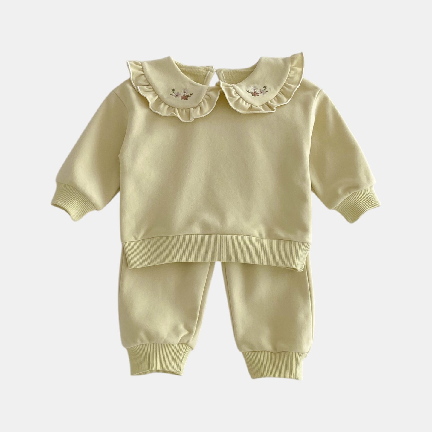 Hana Ruffle Cotton Lounge Set, Light Green (6m-4yrs)