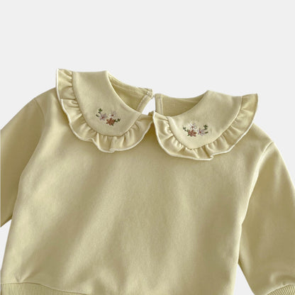 Hana Ruffle Cotton Lounge Set, Light Green (6m-4yrs)