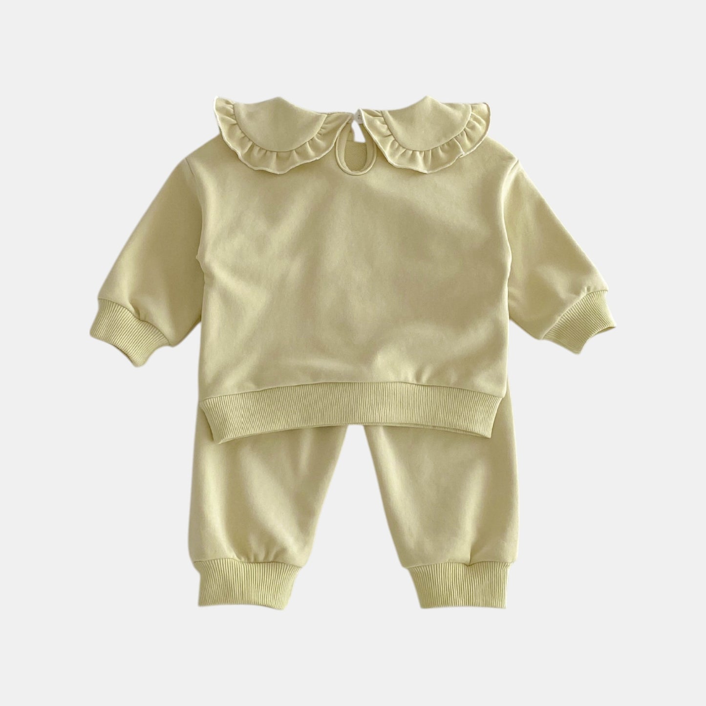 Hana Ruffle Cotton Lounge Set, Light Green (6m-4yrs)