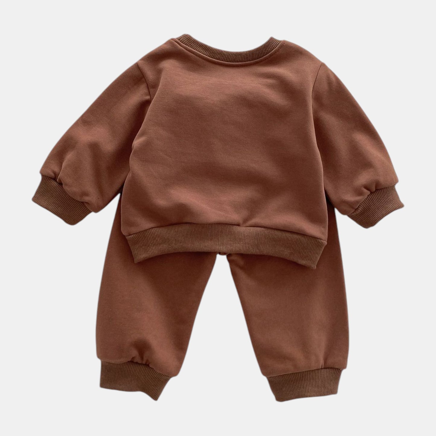 Happy Bear Cotton Lounge Set, Brown (3m-3yrs)