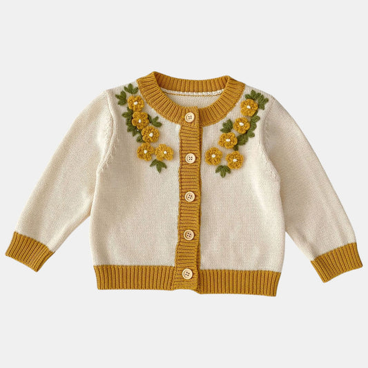 Honey Blossom Cotton Knit Cardigan (3m-3yrs)