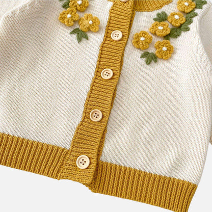 Honey Blossom Cotton Knit Cardigan (3m-3yrs)