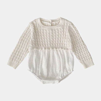 Ingrid Gauze Knit Romper - Milk White (3m-24m)