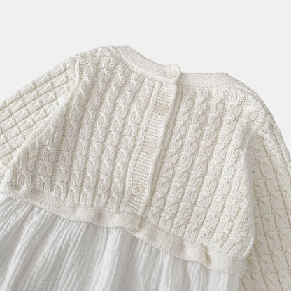 Ingrid Gauze Knit Romper - Milk White (3m-24m)