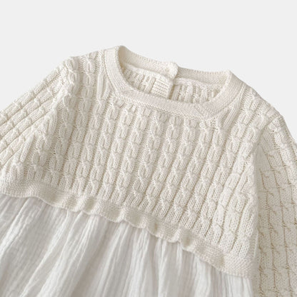 Ingrid Gauze Knit Romper - Milk White (3m-24m)