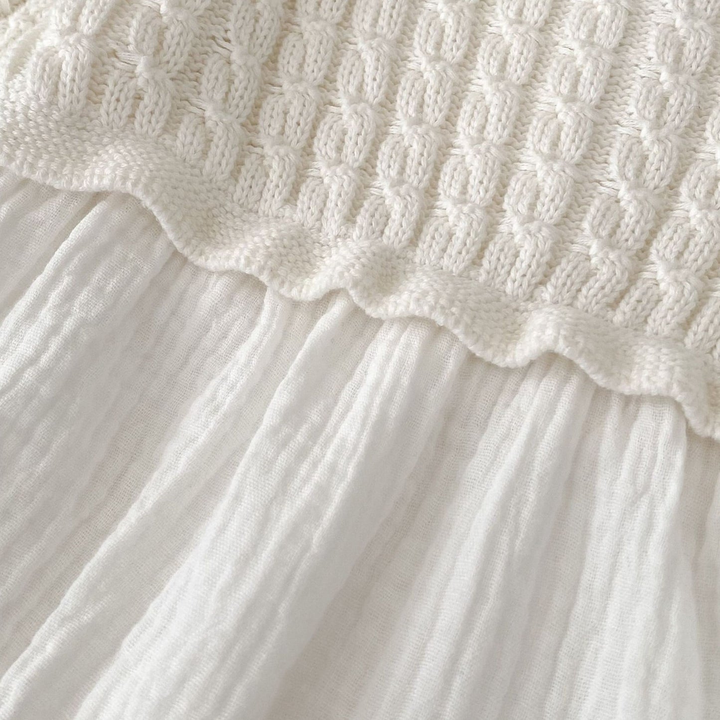 Ingrid Gauze Knit Romper - Milk White (3m-24m)