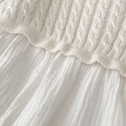Ingrid Gauze Knit Romper - Milk White (3m-24m)