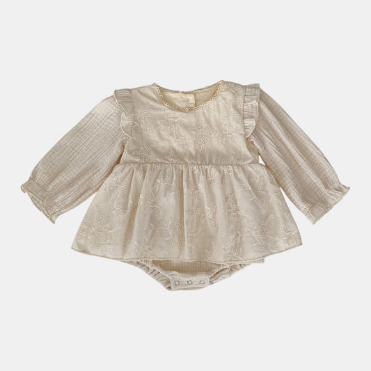 Isla Blossom Cotton Romper Dress (3m-24m)