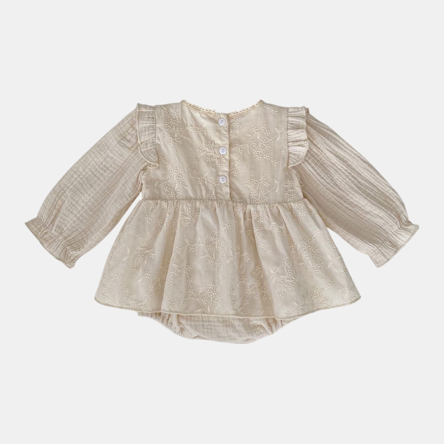 Isla Blossom Cotton Romper Dress (3m-24m)