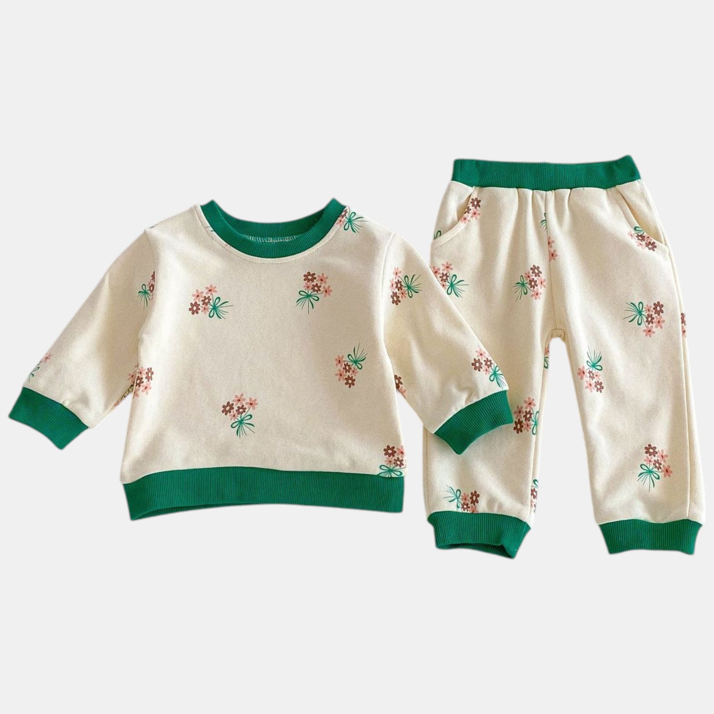 Jade Bouquet Cotton Lounge Set (6m-4yrs)