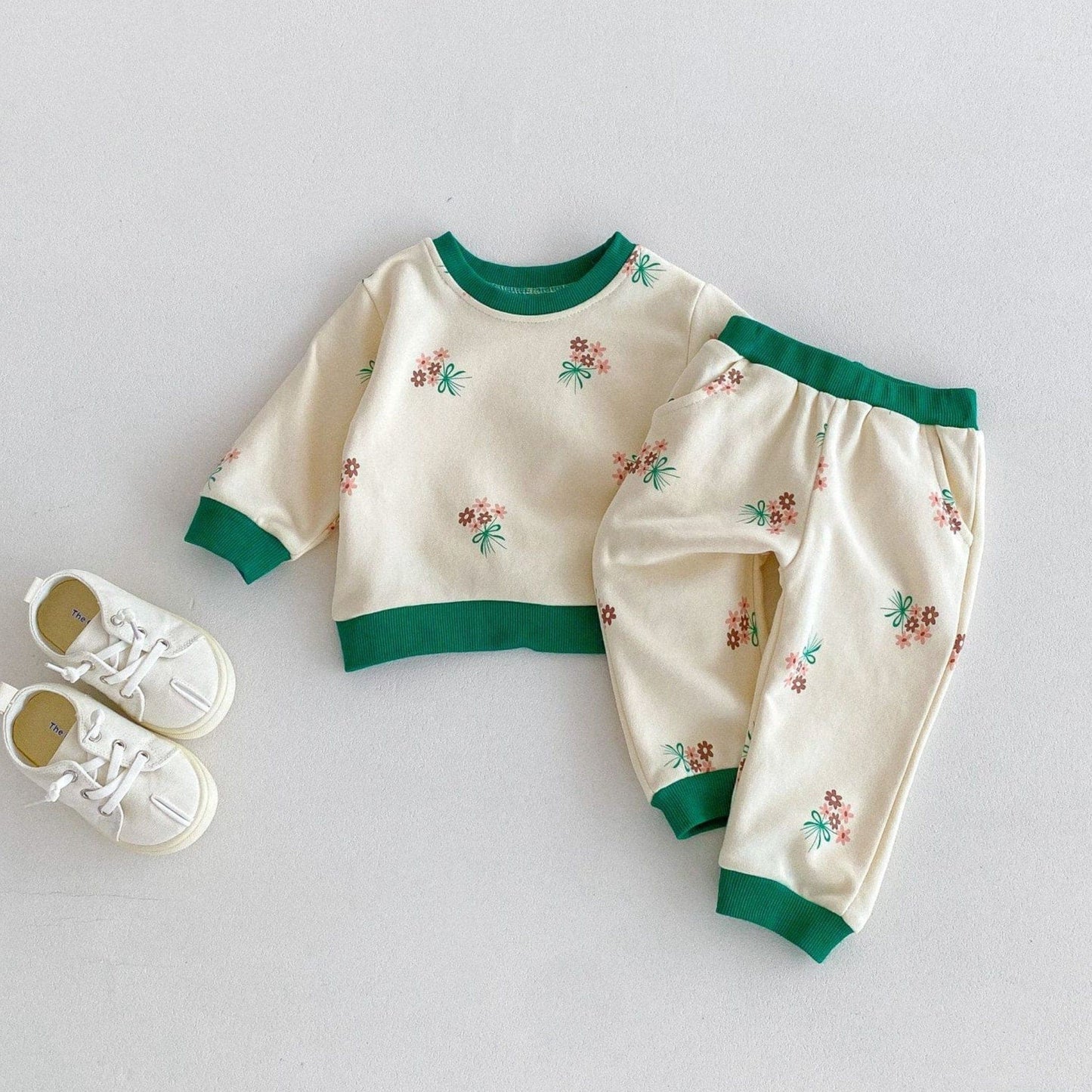 Jade Bouquet Cotton Lounge Set (6m-4yrs)