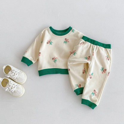 Jade Bouquet Cotton Lounge Set (6m-4yrs)