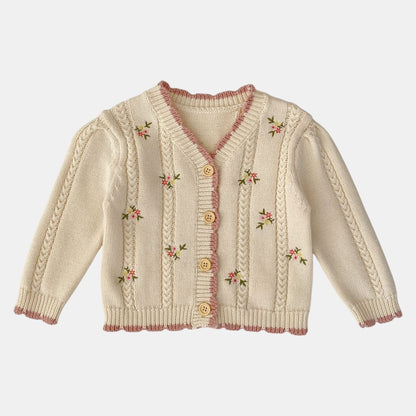 Juliette Blush Cotton Knit Cardigan (3m-3yrs)