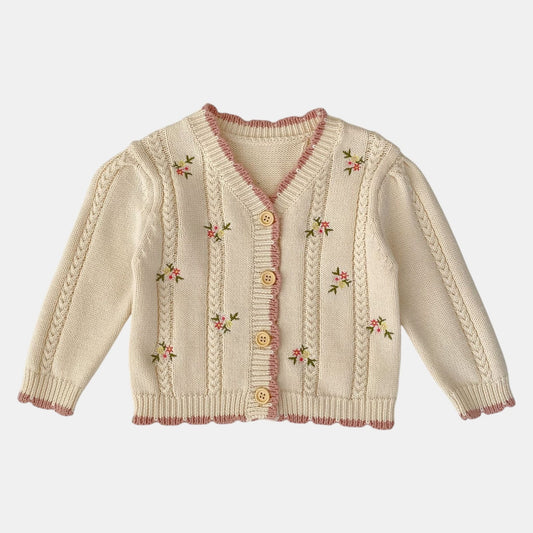 Juliette Blush Cotton Knit Cardigan (3m-3yrs)
