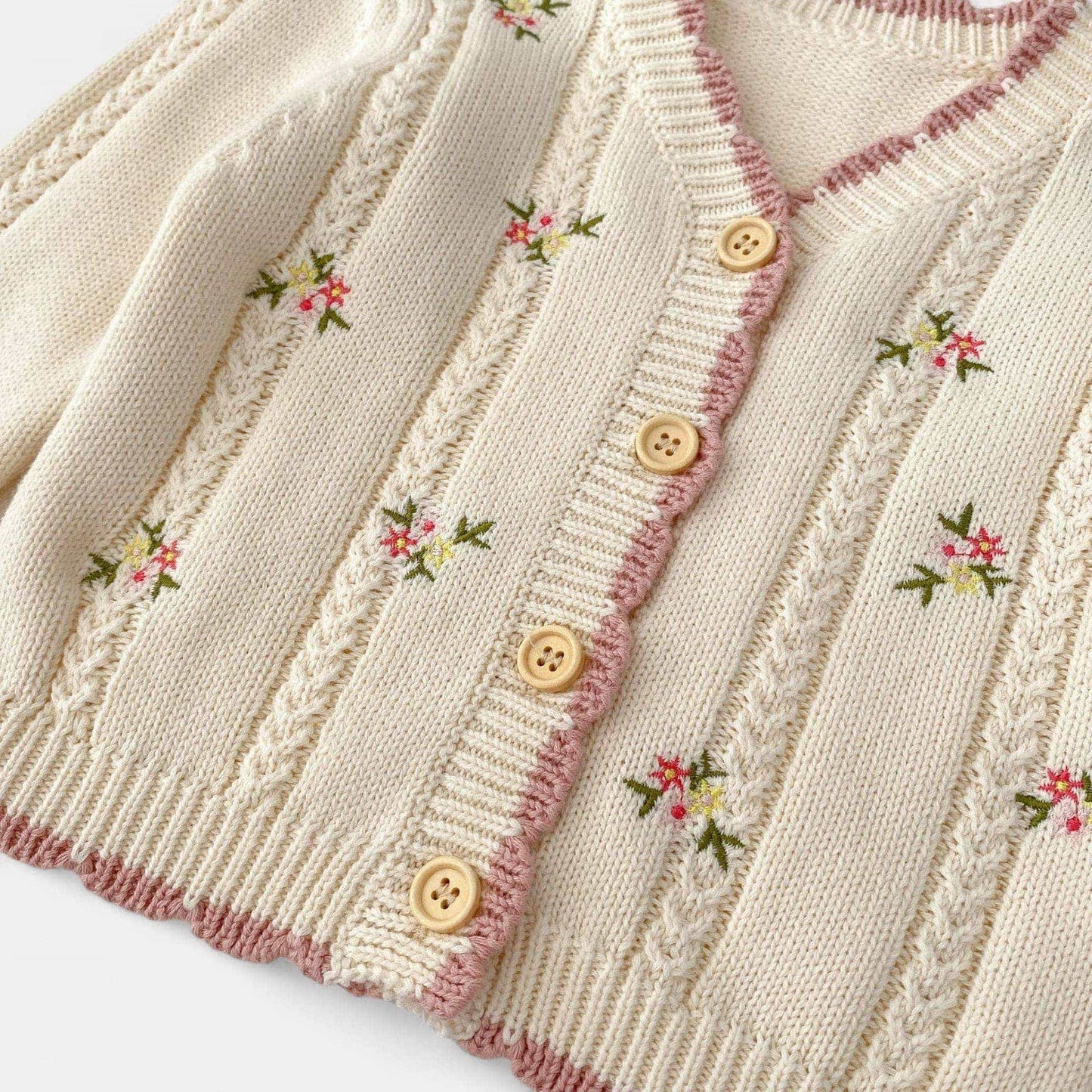 Juliette Blush Cotton Knit Cardigan (3m-3yrs)