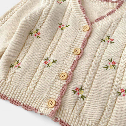 Juliette Blush Cotton Knit Cardigan (3m-3yrs)
