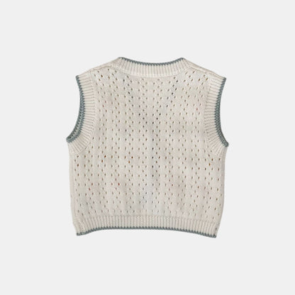 Junia Pom Cotton Knit Vest (3m-3yrs)