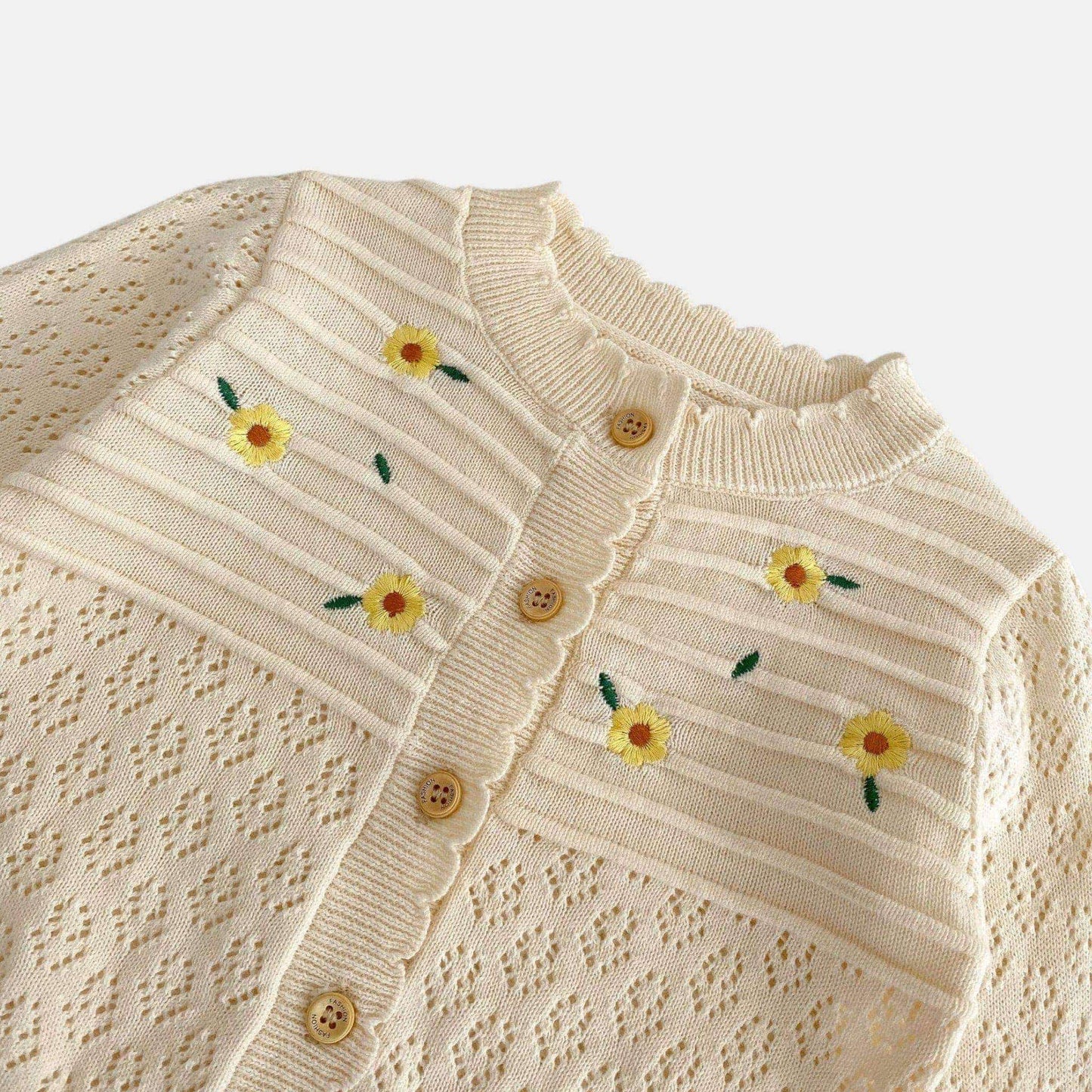 Junie Pointelle Cotton Knit Cardigan (3m-3yrs)