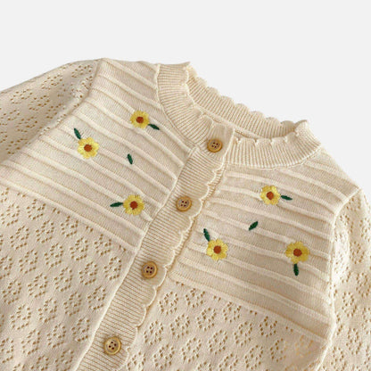 Junie Pointelle Cotton Knit Cardigan (3m-3yrs)