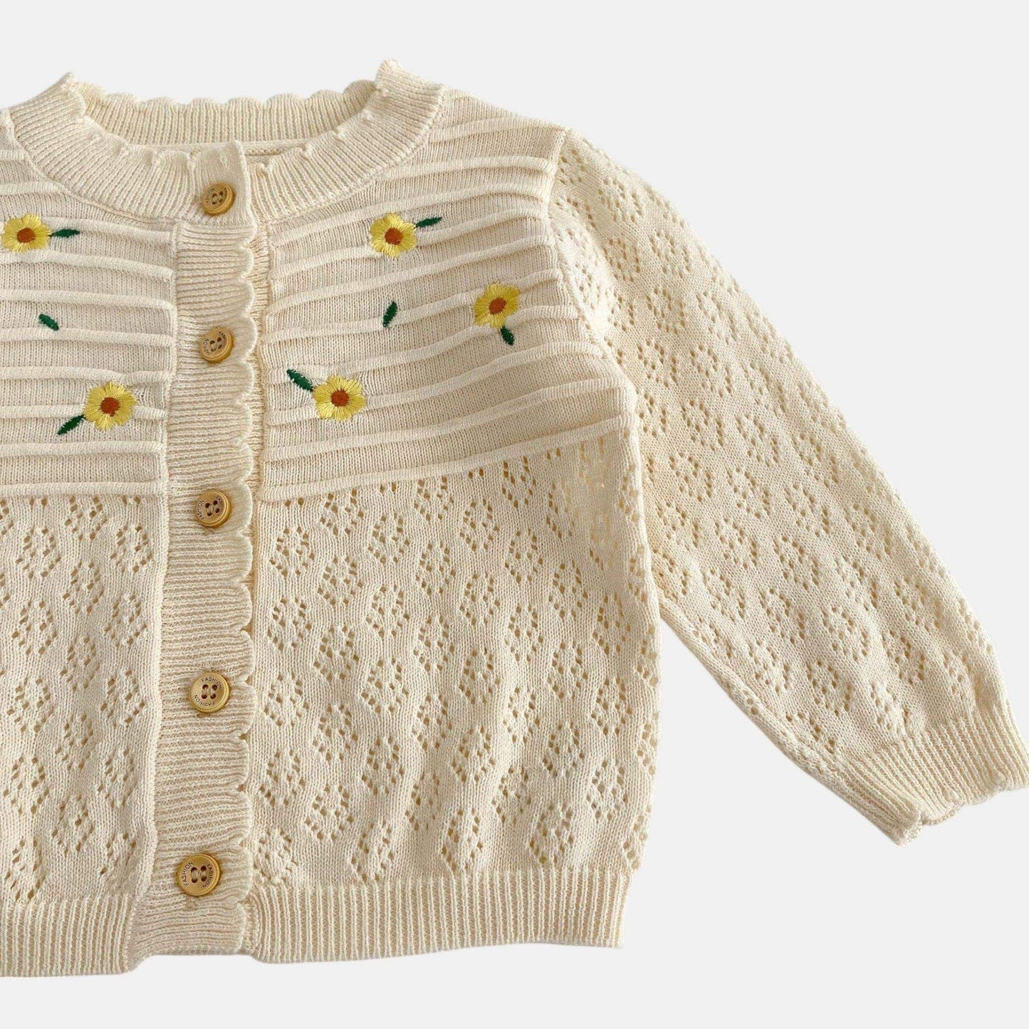 Junie Pointelle Cotton Knit Cardigan (3m-3yrs)