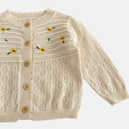 Junie Pointelle Cotton Knit Cardigan (3m-3yrs)