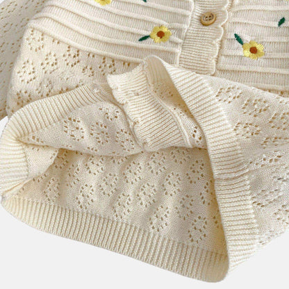 Junie Pointelle Cotton Knit Cardigan (3m-3yrs)