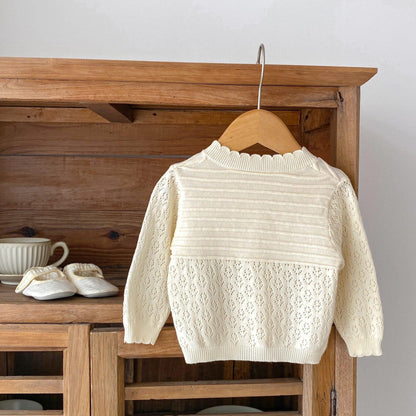 Junie Pointelle Cotton Knit Cardigan (3m-3yrs)