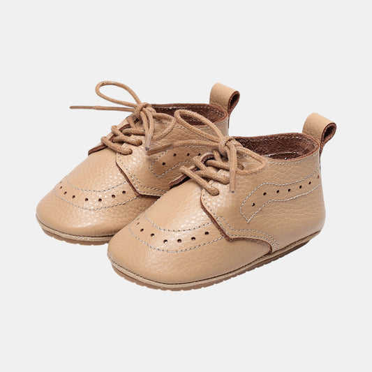 Khaki Leather Baby Boots (11-13cm)
