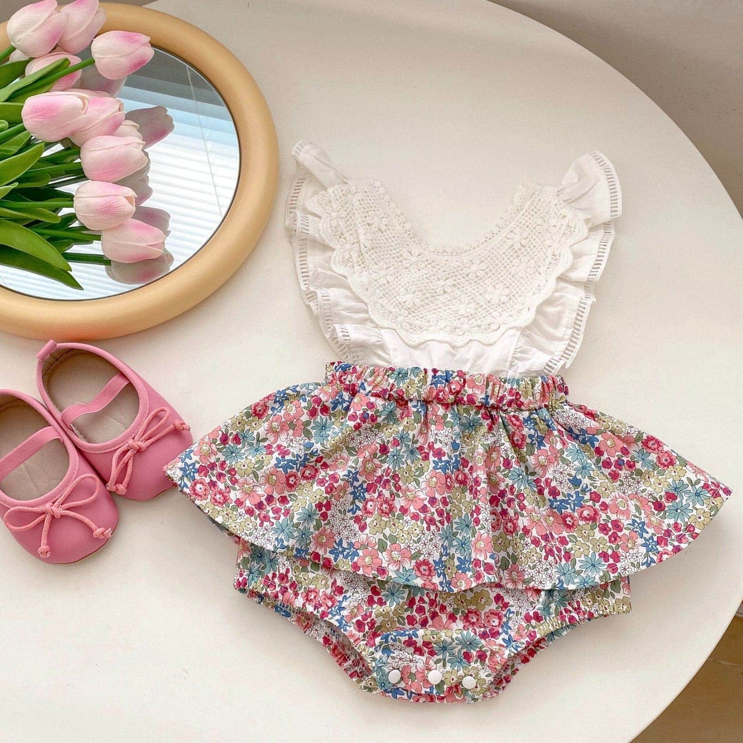 Kimi Floral Cotton Romper Dress (3m-24m)