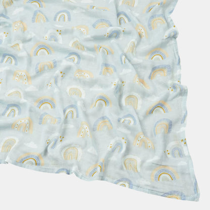 Large Bamboo Muslin Baby Swaddle Blanket Set - Unicorn Skies (3 Pack)