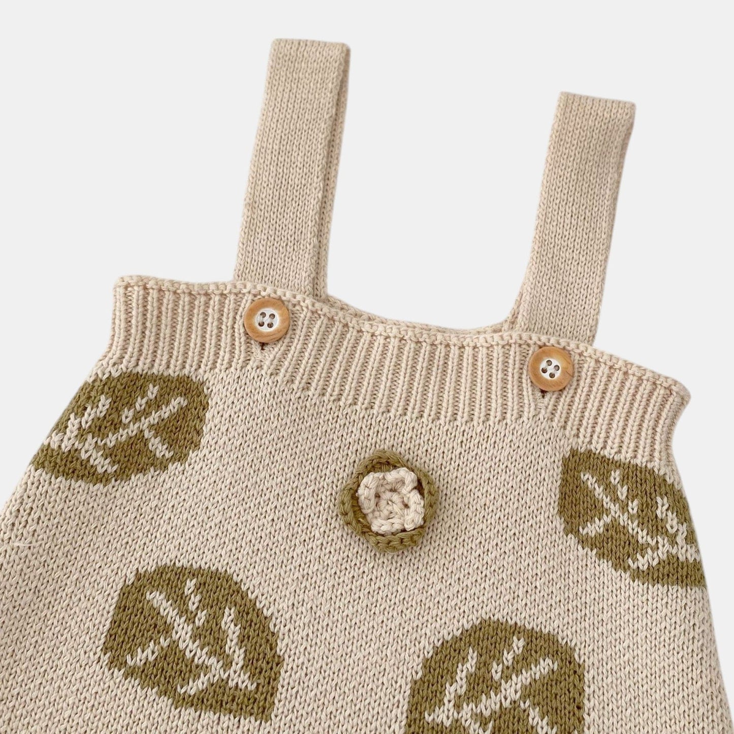 Leaf Jacquard Cotton Knit Romper (3m-3yrs)