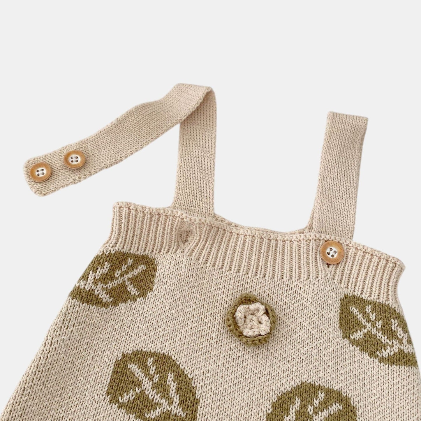 Leaf Jacquard Cotton Knit Romper (3m-3yrs)