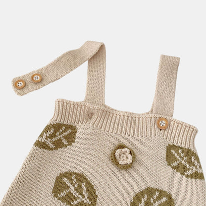 Leaf Jacquard Cotton Knit Romper (3m-3yrs)