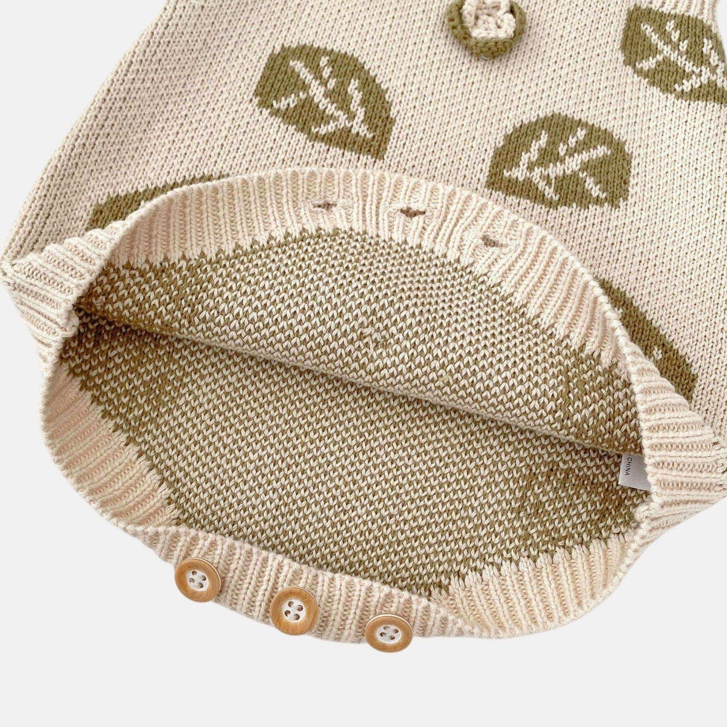 Leaf Jacquard Cotton Knit Romper (3m-3yrs)