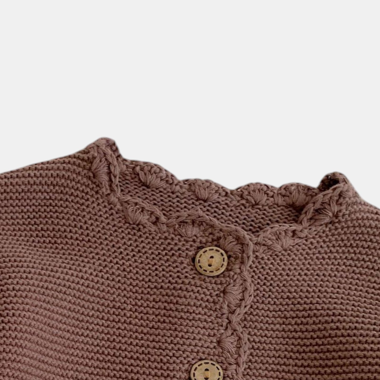 Leni Scallop Knit Cardigan - Cocoa (3m-3yrs)