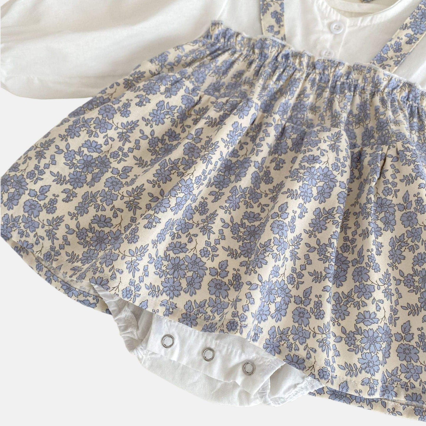 Lila Romper Dress & Bonnet Set - Blue/White (3m-24m)
