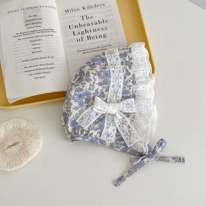 Lila Romper Dress & Bonnet Set - Blue/White (3m-24m)