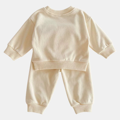 Little Goldfish Cotton Lounge Set, Cream (6m-4yrs)