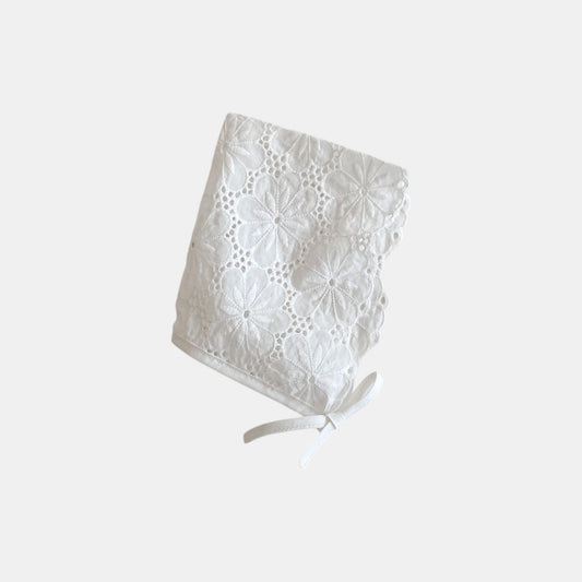 Lotus Floral Lace Baby Bonnet (0m-3yrs)