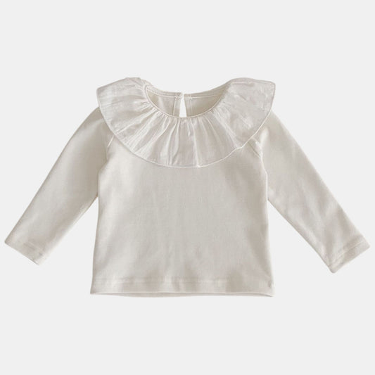 Lotus Ruffle Ivory Cotton Top (3m-24m)