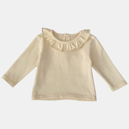 Lotus Ruffle Vanilla Cotton Top (3m-3yrs)