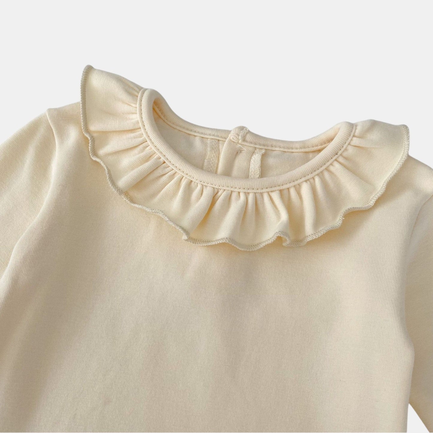Lotus Ruffle Vanilla Cotton Top (3m-3yrs)