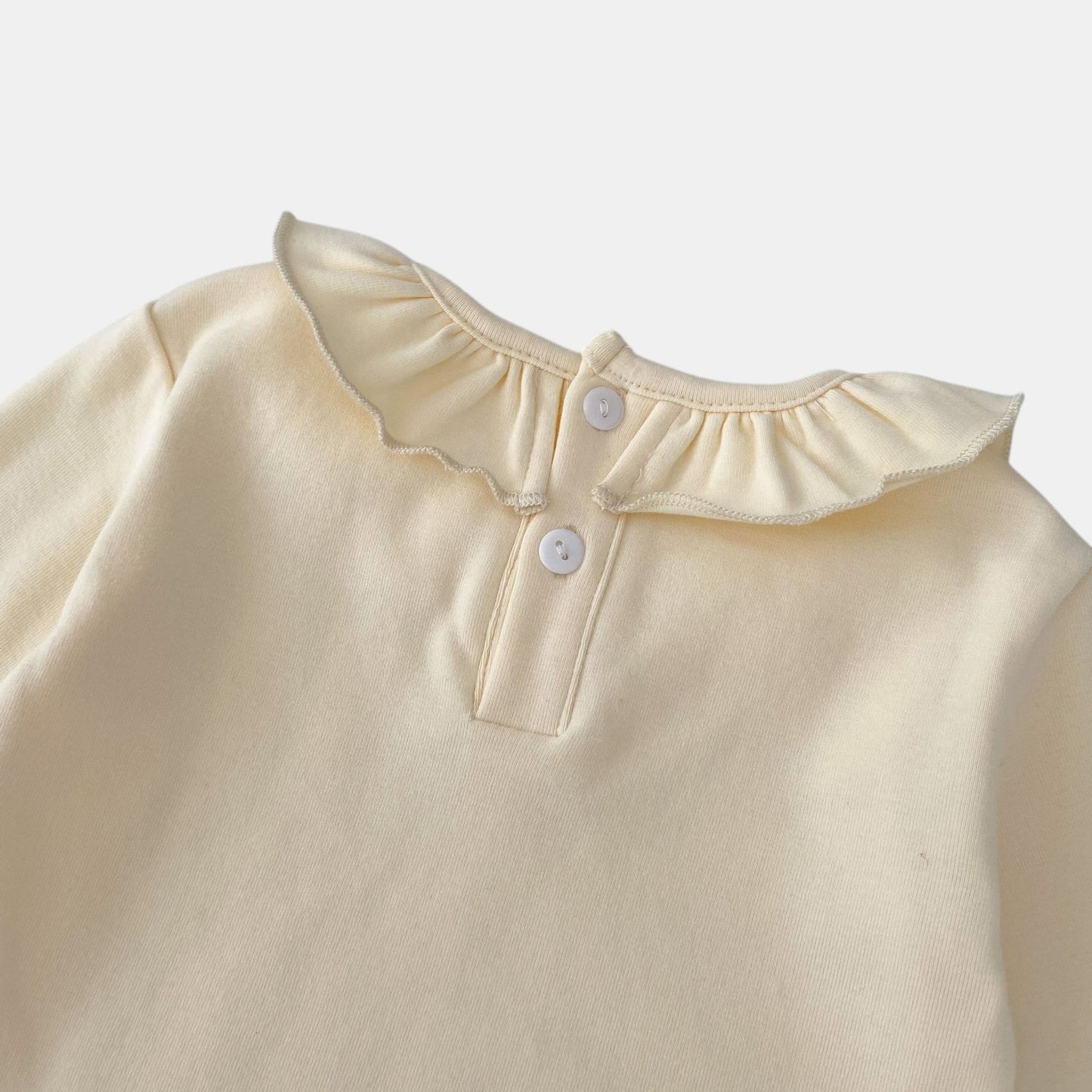 Lotus Ruffle Vanilla Cotton Top (3m-3yrs)