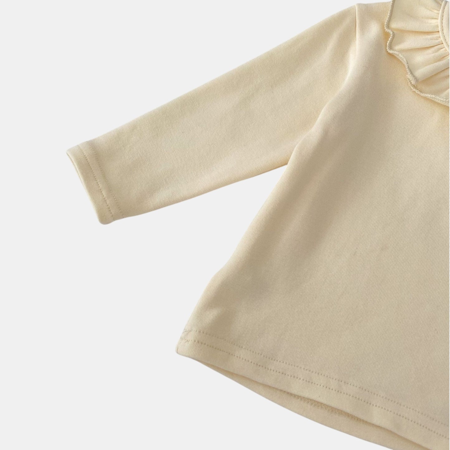 Lotus Ruffle Vanilla Cotton Top (3m-3yrs)